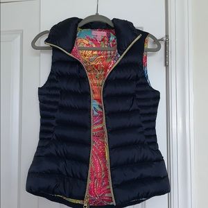 Small Lilly Pulitzer navy Puffer Vest